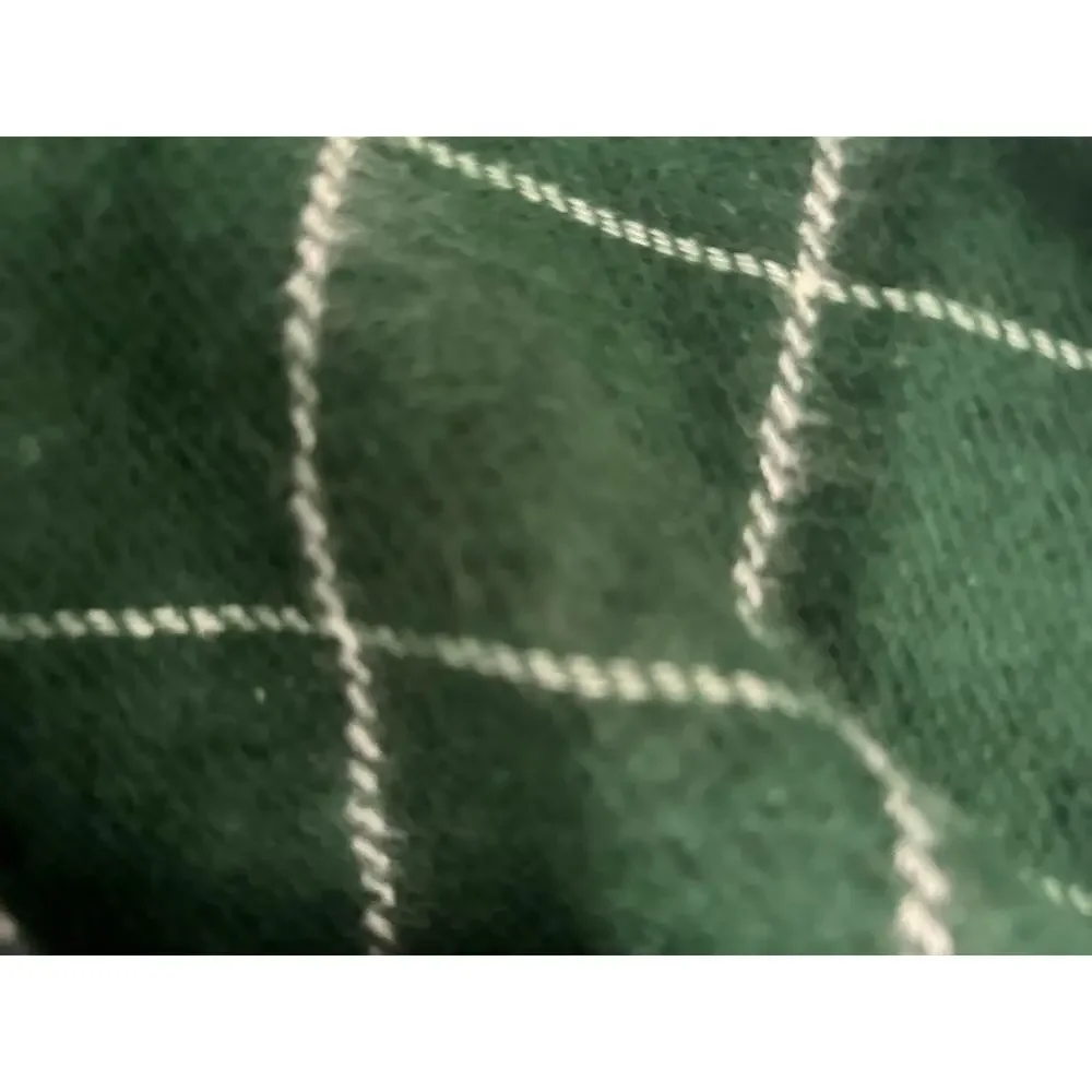 Jos A‎ Bank Plaid Scarf Blue Green Reversible 100% Soft Acrylic Fringe Preppy